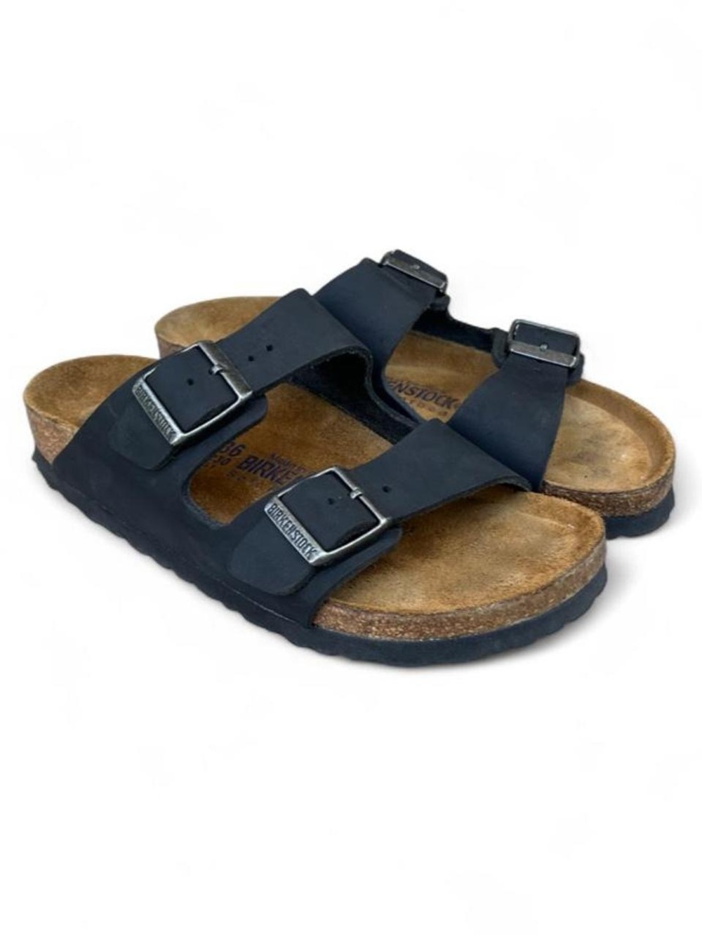 Birkenstock Arizona Black Oiled Leather Soft Footbed Sandals EU 36 US 5 Narrow